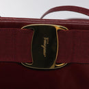 Salvatore Ferragamo Shoulder Bag Leather Red Gold Auth EC330-17