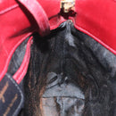 Salvatore Ferragamo Shoulder Bag Leather Red Gold Auth EC330-17