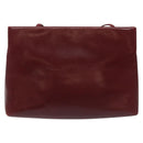 Salvatore Ferragamo Shoulder Bag Leather Red Gold Auth EC330-3
