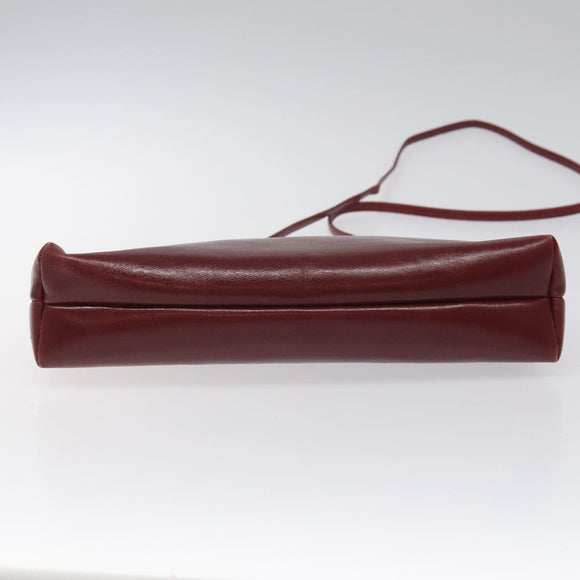 Salvatore Ferragamo Shoulder Bag Leather Red Gold Auth EC330