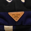 PRADA Canapa GM Hand Bag Canvas Blue Gold Auth EC334-10