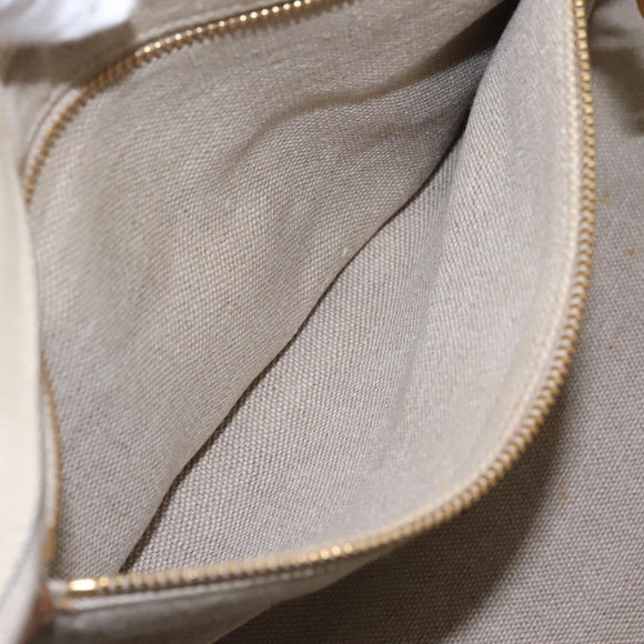 PRADA Canapa GM Hand Bag Canvas Blue Gold Auth EC334