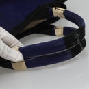 PRADA Canapa GM Hand Bag Canvas Blue Gold Auth EC334-7