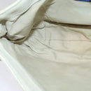 BURBERRY Nova Check Blue Label Bag Canvas Leather White Silver Auth EC349-19