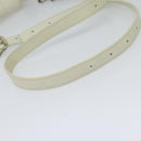 BURBERRY Nova Check Blue Label Bag Canvas Leather White Silver Auth EC349-7