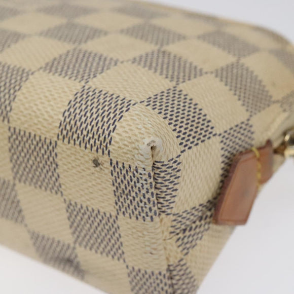 LOUIS VUITTON Damier Azur Pochette Cosmetic PM Pouch N60024 LV Auth EC362