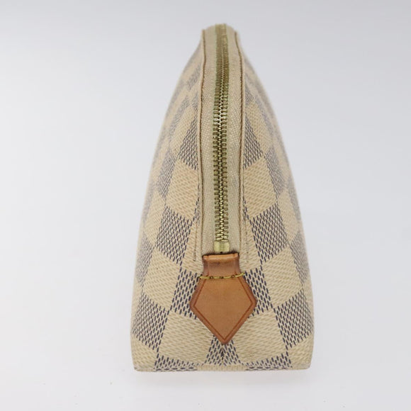 LOUIS VUITTON Damier Azur Pochette Cosmetic PM Pouch N60024 LV Auth EC362