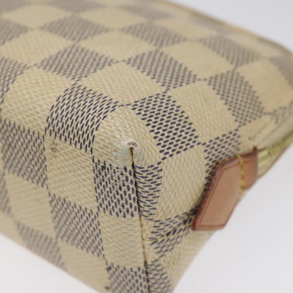LOUIS VUITTON Damier Azur Pochette Cosmetic PM Pouch N60024 LV Auth EC362
