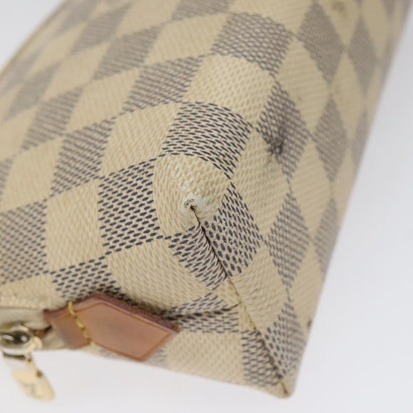 LOUIS VUITTON Damier Azur Pochette Cosmetic PM Pouch N60024 LV Auth EC362