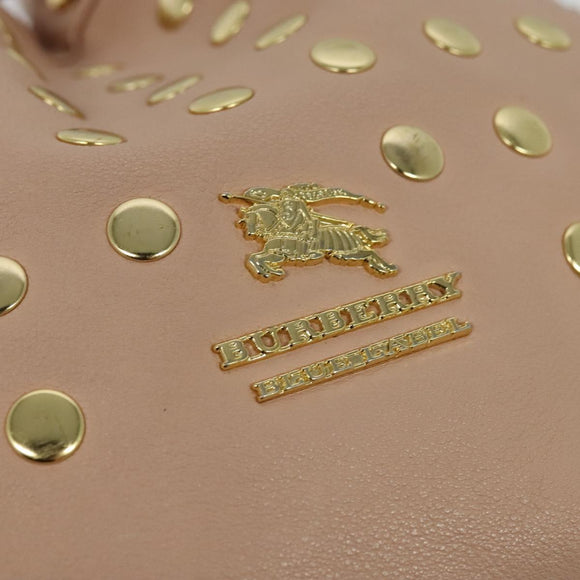 BURBERRY Blue Label Shoulder Bag Leather Gold Pink Auth EC376