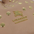 BURBERRY Blue Label Shoulder Bag Leather Gold Pink Auth EC376-14
