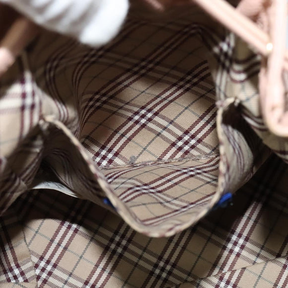 BURBERRY Blue Label Shoulder Bag Leather Gold Pink Auth EC376