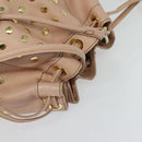 BURBERRY Blue Label Shoulder Bag Leather Gold Pink Auth EC376-6