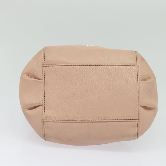 BURBERRY Blue Label Shoulder Bag Leather Gold Pink Auth EC376