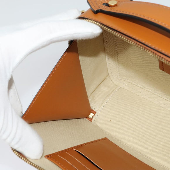 VERSACE Hand Bag Canvas 2way Light Blue Gold Auth EC379AV