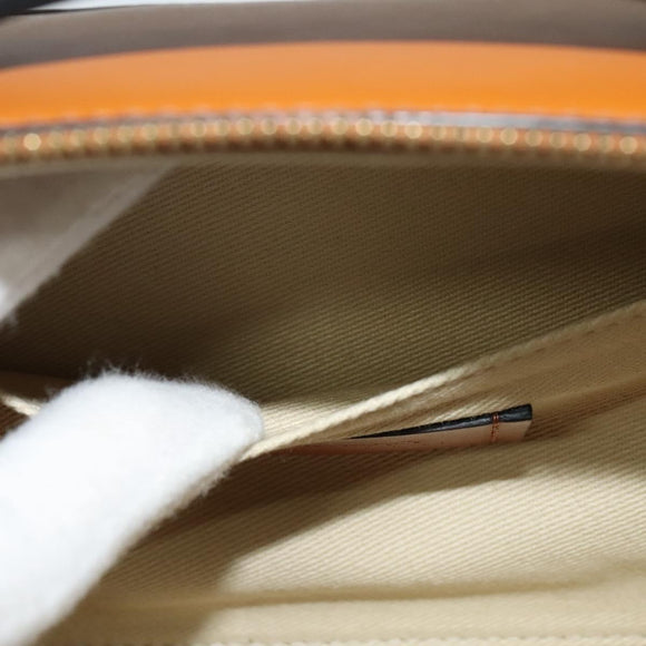 VERSACE Hand Bag Canvas 2way Light Blue Gold Auth EC379AV