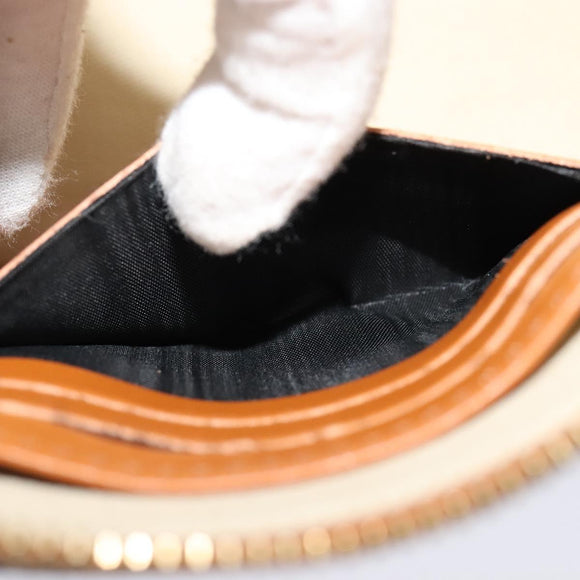 VERSACE Hand Bag Canvas 2way Light Blue Gold Auth EC379AV