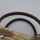 Burberrys Nova Check Boston Bag PVC 2way Beige Auth EC382-14