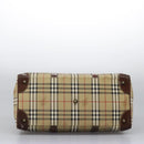 Burberrys Nova Check Boston Bag PVC 2way Beige Auth EC382-7