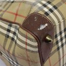 Burberrys Nova Check Boston Bag PVC 2way Beige Auth EC382-10