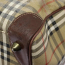 Burberrys Nova Check Boston Bag PVC 2way Beige Auth EC382-15