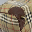 Burberrys Nova Check Boston Bag PVC 2way Beige Auth EC382-16