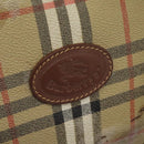 Burberrys Nova Check Boston Bag PVC 2way Beige Auth EC382-18