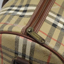 Burberrys Nova Check Boston Bag PVC 2way Beige Auth EC382-19