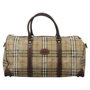 Burberrys Nova Check Boston Bag PVC 2way Beige Auth EC382-13