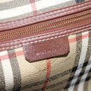 Burberrys Nova Check Boston Bag PVC 2way Beige Auth EC382-23