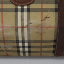 Burberrys Nova Check Boston Bag PVC 2way Beige Auth EC382-2