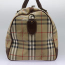 Burberrys Nova Check Boston Bag PVC 2way Beige Auth EC382-6