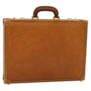 LOEWE Anagram Trunk Leather Brown Gold Auth EC383-1