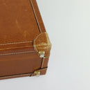 LOEWE Anagram Trunk Leather Brown Gold Auth EC383-15