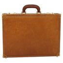 LOEWE Anagram Trunk Leather Brown Gold Auth EC383-13