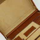 LOEWE Anagram Trunk Leather Brown Gold Auth EC383-21