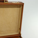 LOEWE Anagram Trunk Leather Brown Gold Auth EC383-23