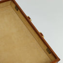 LOEWE Anagram Trunk Leather Brown Gold Auth EC383-25