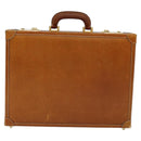 LOEWE Anagram Trunk Leather Brown Gold Auth EC383-2