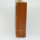 LOEWE Anagram Trunk Leather Brown Gold Auth EC383-4