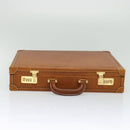 LOEWE Anagram Trunk Leather Brown Gold Auth EC383-6