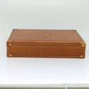 LOEWE Anagram Trunk Leather Brown Gold Auth EC383-5