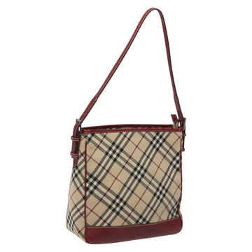 BURBERRY Nova Check Blue Label Shoulder Bag Canvas Beige Auth EC388