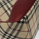 BURBERRY Nova Check Blue Label Shoulder Bag Canvas Beige Auth EC388-15