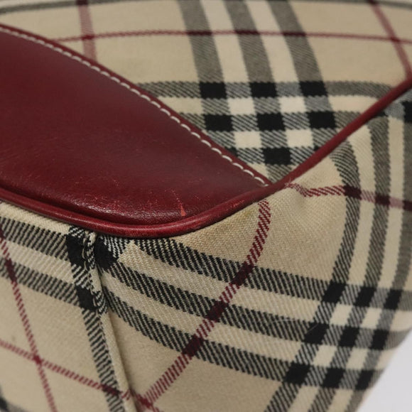 BURBERRY Nova Check Blue Label Shoulder Bag Canvas Beige Auth EC388