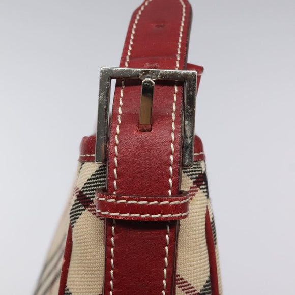 BURBERRY Nova Check Blue Label Shoulder Bag Canvas Beige Auth EC388