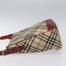 BURBERRY Nova Check Blue Label Shoulder Bag Canvas Beige Auth EC388-4