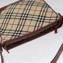 BURBERRY Nova Check Blue Label Shoulder Bag Canvas Beige Auth EC388-6