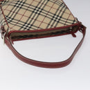 BURBERRY Nova Check Blue Label Shoulder Bag Canvas Beige Auth EC388-7