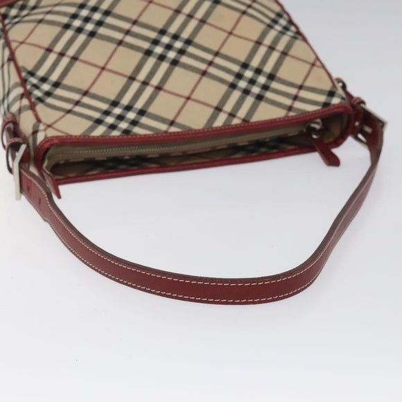 BURBERRY Nova Check Blue Label Shoulder Bag Canvas Beige Auth EC388